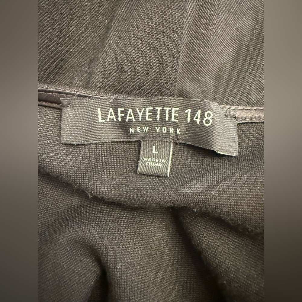 Lafayette 148 Black 3/4 Sleeve Shift Classic Dress With pockets Size Large - Picture 3 of 8